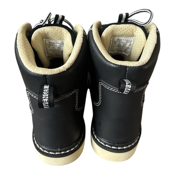 Avenger Boot Womens 9 W 6" Moc Toe Work Boot Black Comp Toe WP Wedge Sole A7552 - Picture 4 of 9